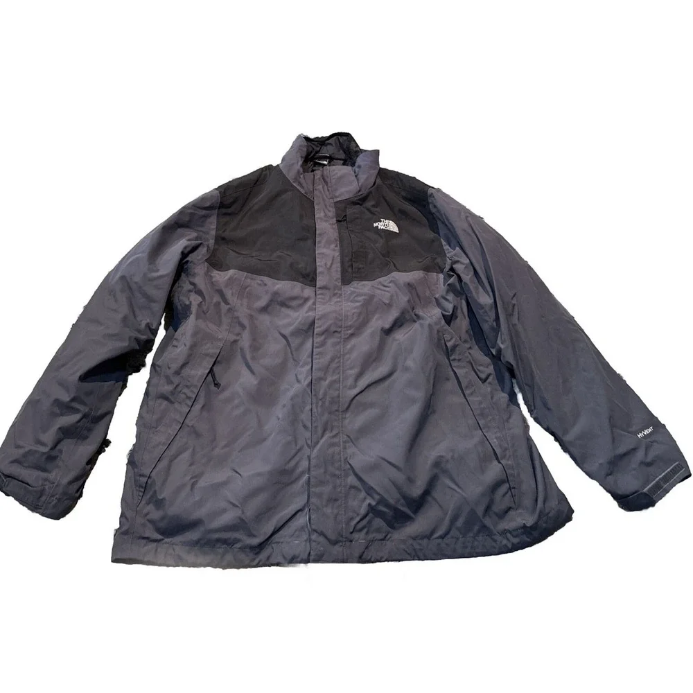 The North Face Hyvent 2-in-1 F13 Mens XXL Black Gray Jacket‎ Coat Missing Hood